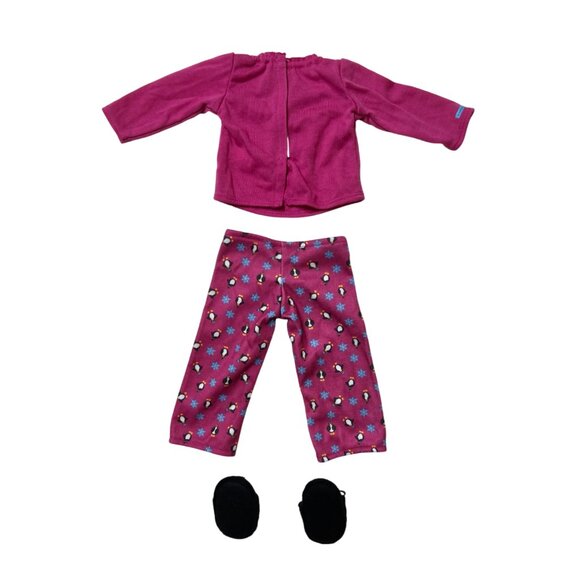 American Girl Penguin Winter Pajama Matching Set | Girls Sz L + Doll Outfit - Picture 9 of 9